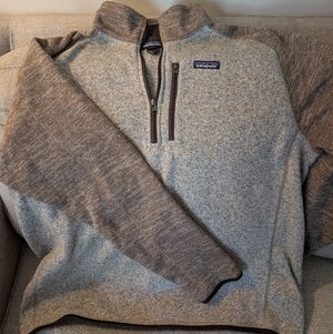 Patagonia Men's Gray and Brown 3/4 Zip Up